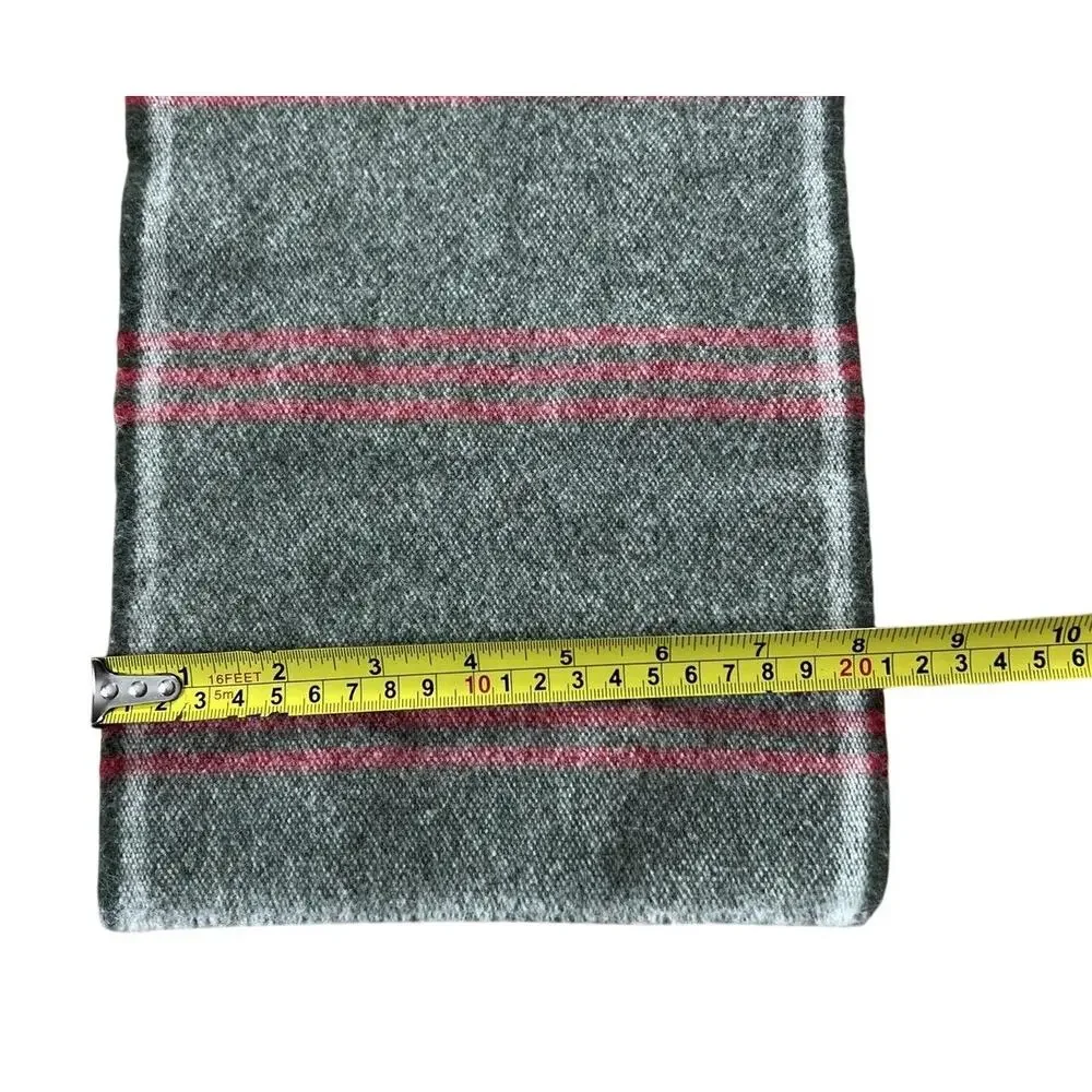 Faribault Woolen Mill Co. Scarf Mens One Size Gray Wool Striped Made USA Winter